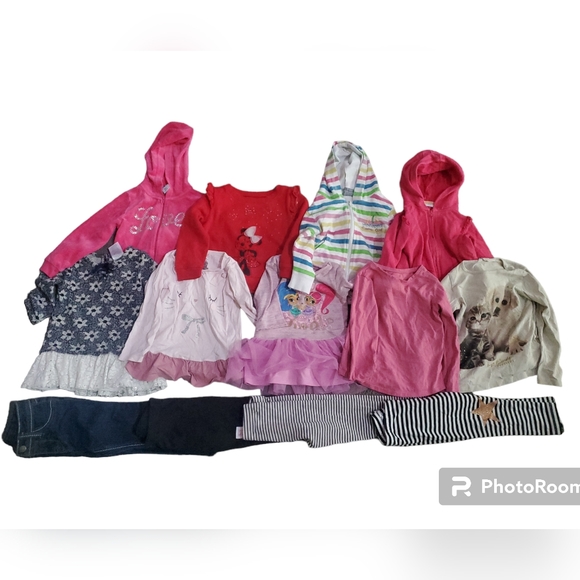 2T Girl Sweatshirt, Full Zip, Long Sleeve Shirt, Pants Lot...
